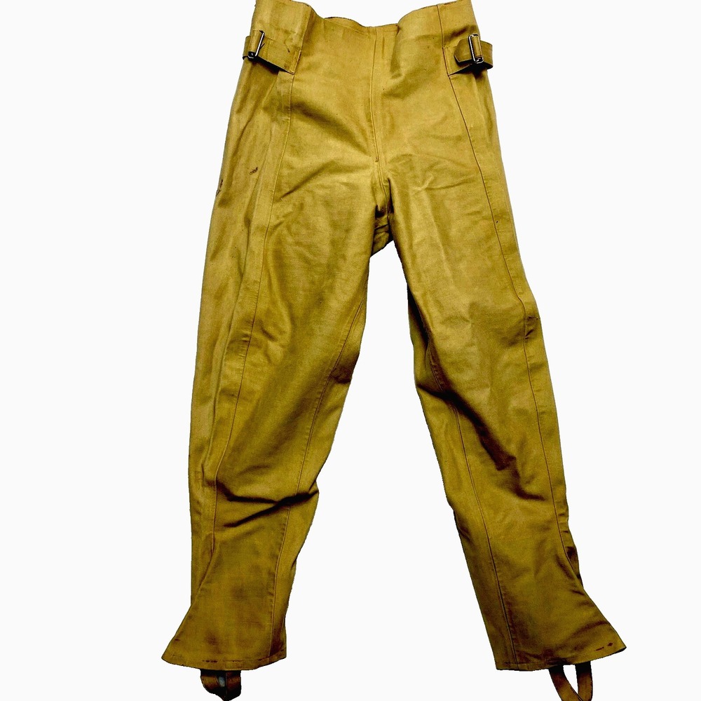 Waterproof Pants Mens 36 Tan Buckled Side Thick Tabs Button Hardie 90S